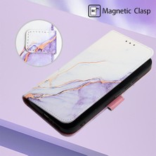 SZY Mall Redmi Için Not 13 4g Mermer Desen Kickstand Pu Deri Cüzdan (Yurt Dışından)