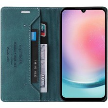 SZY Mall Samsung Galaxy A24 5g Kickstand Premium Deri Premium Deri Kılıf (Yurt Dışından)