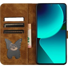 SZY Mall Xiaomi 14 Için Kılıf Tutucu Kapak Çevirin Folio Kart Cep Cüzdan Kılıf Kedi (Yurt Dışından)