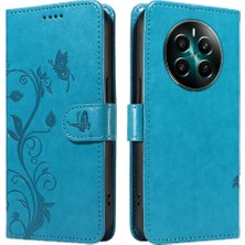 BDT Boutique Realme 12 Plus Için Flip Case ve El Kayışı Yüksek Kalite ile Kart Yuvası (Yurt Dışından)