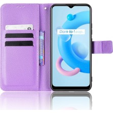 SZY Mall Realme C20/C11 Kapak Için Kickstand Kart Tutucu Manyetik Cüzdan (Yurt Dışından)