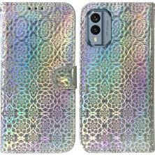 SZY Mall Nokia X30 Premium Pu Deri Cüzdan Kılıf Kart Yuvası Glitter Standı (Yurt Dışından)