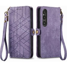 SZY Mall Sony Xperia 1 V Için Flip Case Darbeye Basit Iş Deri Kılıf (Yurt Dışından)