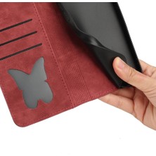 BDT Boutique Xiaomi Redmi Için Kılıf 13C 4g/5g Cüzdan Kılıf Kabartmalı Kelebek Kedi Kartı (Yurt Dışından)