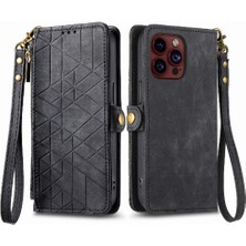 BDT Boutique IPhone 15 Için Flip Case Pro Darbeye Kapak Kapak Cüzdan Basit Iş (Yurt Dışından)