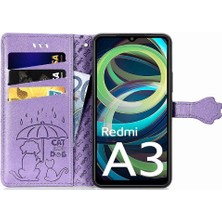 BDT Boutique Xiaomi Redmi A3 Darbeye Kapak Kapak Için Kılıf Kısa Kayış Deri Kılıf (Yurt Dışından)