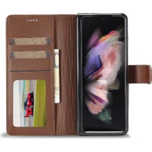 BDT Boutique Samsung Galaxy Z Için Kılıf Fold 3 5g Kart Yuvaları Cüzdan Buzağı Doku Flip (Yurt Dışından)