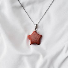 Sırlı Sepet Yıldız Kesim Jasper Taşı Kolye