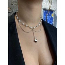 Crosswonder Blacksilvers Serisi Kristal Şeffaf Boncuk Pirinç Üzeri Kaplama Fiyonk Kolye Ucu, Gümüş Kaplama Zincir Kolye