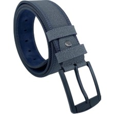 Süzer Deri 4.5 Cm. Spor Suni Deri Çift Dikişli Model Erkek Kemer Gri