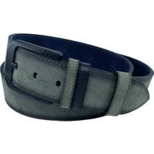 Süzer Deri 4.5 cm Spor Süet Suni Deri Dikişli Model Erkek Kemer Haki Yeşil
