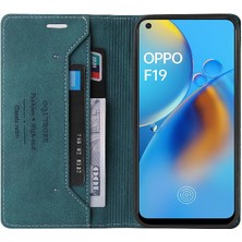 Manyi Mall Oppo F19 4G/A74 4g Premium Deri Iki Kart Yuvaları Kickstand Için Kılıf (Yurt Dışından)