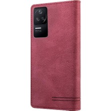 Manyi Mall Xıaomı Redmi K40S Kickstand Iki Kart Yuvaları Premium Deri Kılıf (Yurt Dışından)