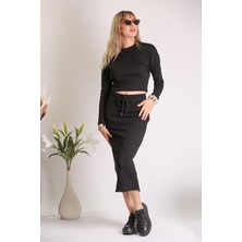 Elit Shoes Bebe Pamuk Dokulu Kadın Etek Sweat Takım