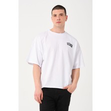 Owut Collection Erkek Bisiklet Yaka Logo Detaylı Oversize T-Shirt