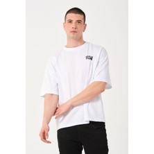 Owut Collection Erkek Bisiklet Yaka Logo Detaylı Oversize T-Shirt