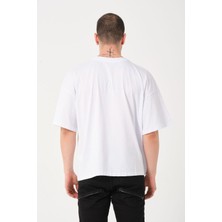 Owut Collection Erkek Bisiklet Yaka Logo Detaylı Oversize T-Shirt