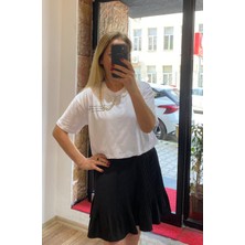 Alya NS Butik Piliseli Içi Şortlu Mini Etek