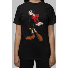 Fuddy Moda  Safinaz Baskılı T-Shirt, Olive Oyl Baskılı Couple Çift Tişört