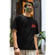 Fuddy Moda Sevimli Tom ve Jeryy Sırt Baskılı Tişört, Erkek-Kadın Çizgi Film Karakteri Baskılı T-Shirt