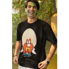 Fuddy Moda Sevimli Küfürbaz Haydo Baskılı Tişört, Erkek-Kadın Çizgi Film Karakteri Baskılı Çift T-Shirt