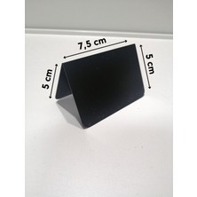 Şeffaf Etiket 10 Adet Silinebilir Karatahta Etiket Stand (7,5x5 cm) Çatı Format Çift Yönlü Siyah Etiket Stand Ürün Etiketi Vitrin Etiketi Bilgilendirme Ürün Etiketi