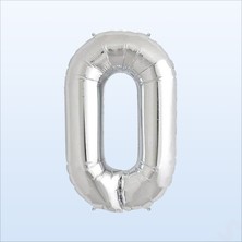 Süsle Bebek ve Parti 0 Yaş Rakam Gümüş Folyo Balon - 76 cm