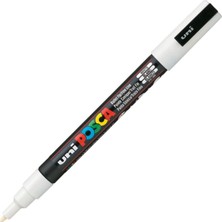 Uni Posca Marker Pc-3m Fine 0.9-1.3 mm White