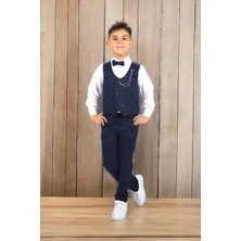 Bambi Kids Erkek Çocuk Smokin Takım Elbise Yelekli Papyonlu