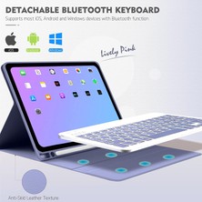 Five-E Apple iPad Pro 12.9 (2022) 6. Nesil Rgb LED Işıklı Türkçe Karakterli Bluetooth Özellikli Kalemlikli Klavyeli Kılıf A2436 A2437 A2764 A2766