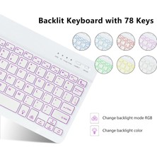 Five-E Apple iPad Pro 11 (2020) 2. Nesil Rgb LED Işıklı Türkçe Karakterli Bluetooth Özellikli Kalemlikli Klavyeli Kılıf A2228 A2068 A2230 A2231