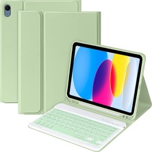 Apple iPad Air 4. Nesil 10.9 Inc (2020) Rgb LED Işıklı Türkçe Karakterli Bluetooth Özellikli Kalemlikli Klavyeli Kılıf A2316 A2324 A2325 A2072