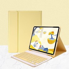 Apple iPad Air 4. Nesil 10.9 Inc (2020) Rgb LED Işıklı Türkçe Karakterli Bluetooth Özellikli Kalemlikli Klavyeli Kılıf A2316 A2324 A2325 A2072