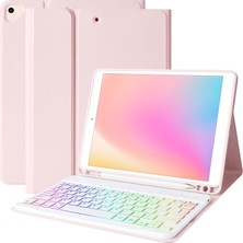 Five-E Apple iPad 7. Nesil 10.2 Inc (2019) Rgb LED Işıklı Türkçe Karakterli Bluetooth Özellikli Kalemlikli Klavyeli Kılıf A2197 A2200 A2198