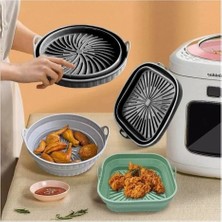 Mbb E-Ticaret Katlanabilir Silikon Yanmaz - Yıkanabilir Kare Airfryer Kalıbı 21 cm