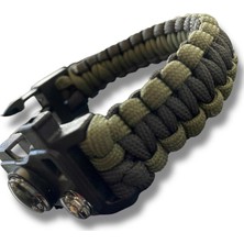 Jaspet Paracord Bileklik Düdüklü Pusulalı