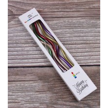Kidspartim Metalik Rengarenk Burgulu Mum 12 Lı 16 cm