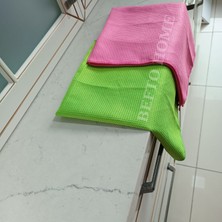 Befto Home Yeşil Pembe 2 Adet 50 x 70 cm Mikrofiber Süper Cam, Temizlik, Sihirli Bez, Araba Silme Bezi