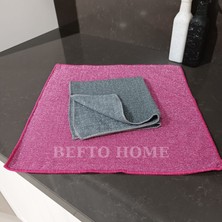 Befto Home Pembe, Gri 2 Adet 40X40 cm Mikrofiber Duşakabin Temizlik Bezi, Simli Bez, Ocak Silme Bezi