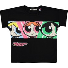 Powerpuff Girls Kız Çocuk Tişört 2-5 Yaş Siyah