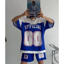 Civetta Unisex Dijital Baskılı Şortlu Takım - Mavi