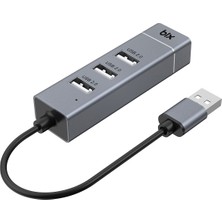 Bix BX03HB 3 Port USB 2.0 ve 10/100Mbps RJ45 Ethernet Dönüştürücü HUB Çoklayıcı Adaptör