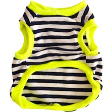 Atelyu Pet Kedi Köpek Kıyafeti Çizgili Neon Tshirt Atlet