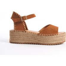 Mubiano Collection Kadın Süet Platform Espadril Taba -MCRGN290-TB