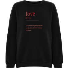 Muni Muni  Baskılı Düz Renk Sweatshirt -Siyah