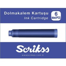 Scrikss Dolma Kalem Kartuşu Mavi 6 Lı Paket