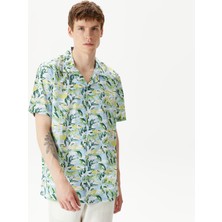 Nautıca Erkek Mavi Classıc Fıt Kısa Kollu Desenli Gömlek W45422T.4NN