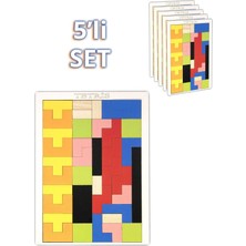 Capella Wood Works 5li Set Eğitici Ahşap Blok Tetris Zeka Oyunu