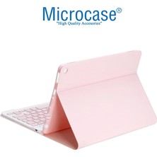 Microcase Samsung Galaxy Tab A9 Plus Lte SM-X218 11'' Tablet ile Uyumlu Bluetooth Klavyeli Standlı Kılıf - Bkk4 Pembe