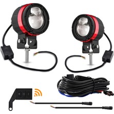 Buyfun 2 Adet Motosiklet LED Sürüş Sis Farları 90W Beyaz ve (Yurt Dışından)